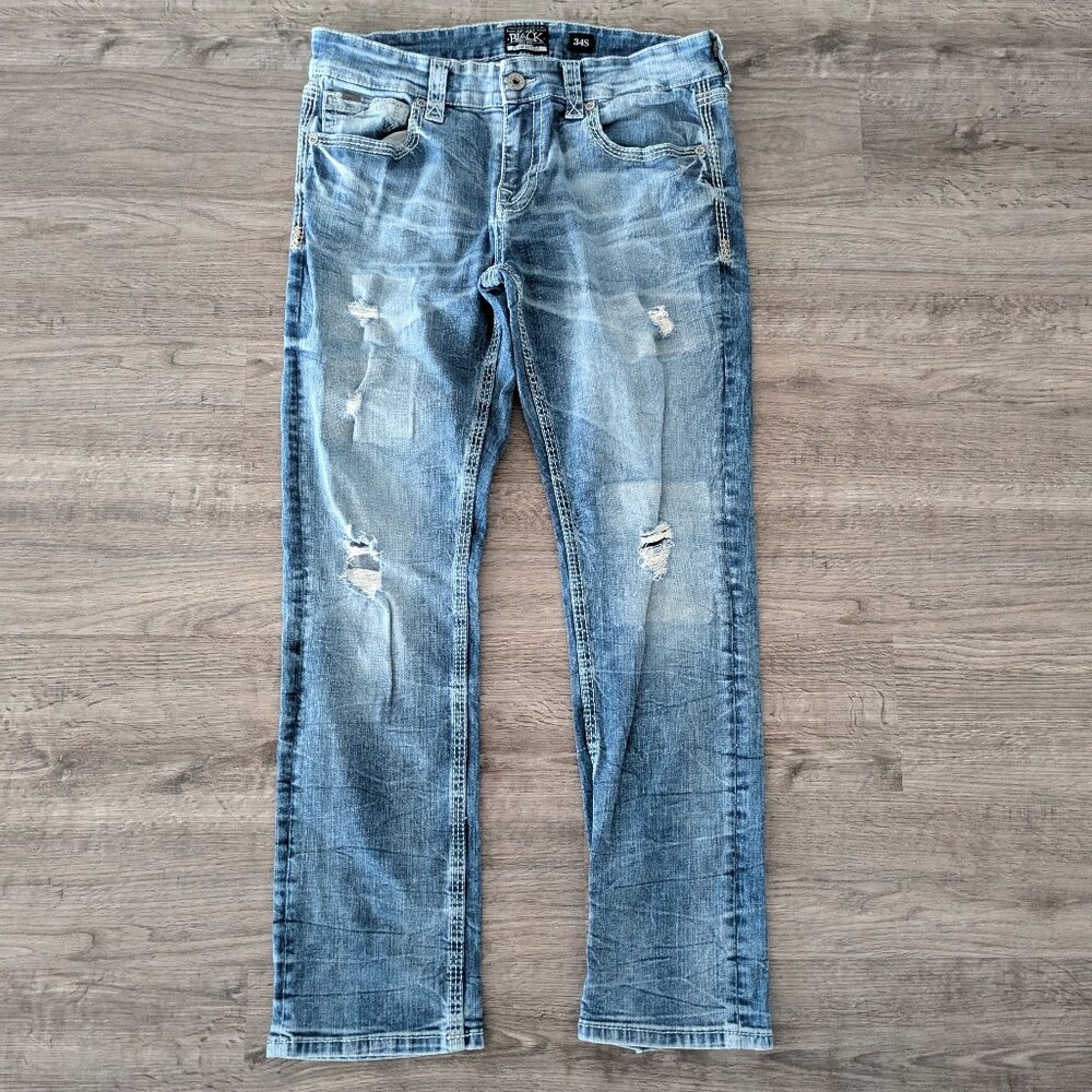Buckle Black Straight Fit Stretch Jeans - Men's 34